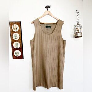 Vintage Harvé Benard Striped Wool Sleeveless Jumper Pinafore Dress